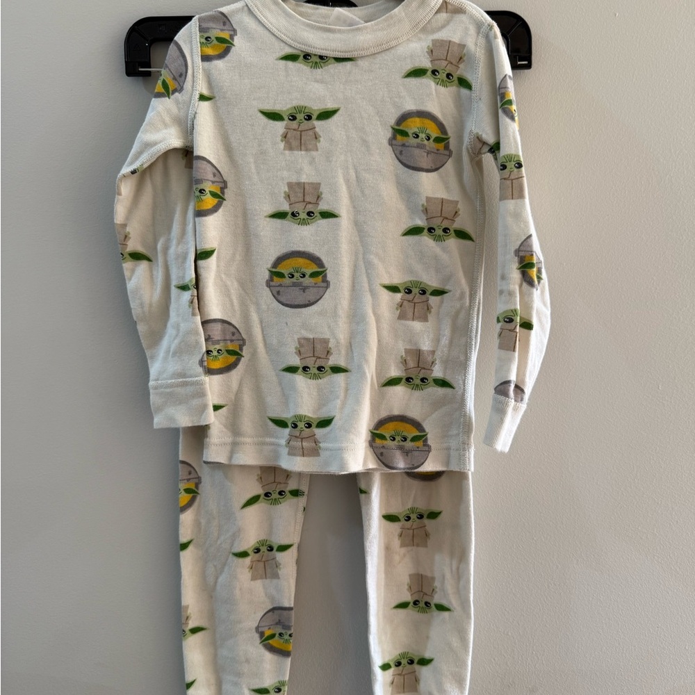 Star Wars Kids Pajama Set with Green Grogu and Cream Base
